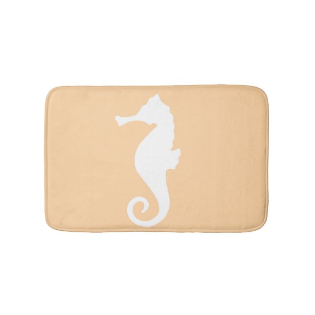 Peach Seepferd Badezimmer Matte (Vorderseite)