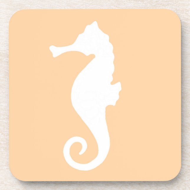 Peach Seepferd Beverage Coaster Getränkeuntersetzer (Vorderseite)