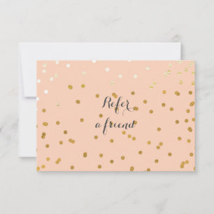 Peach & Shiny Gold Moderne Dots Referenzkarte
