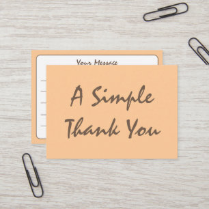 Peach Simple Script Vielen Dank Visitenkarte