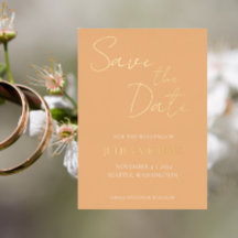 Peach Simple Style Wedding Save the Date