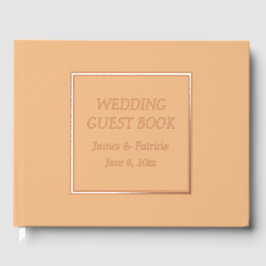Peach Simple Stylized Letters Wedding Gästebuch