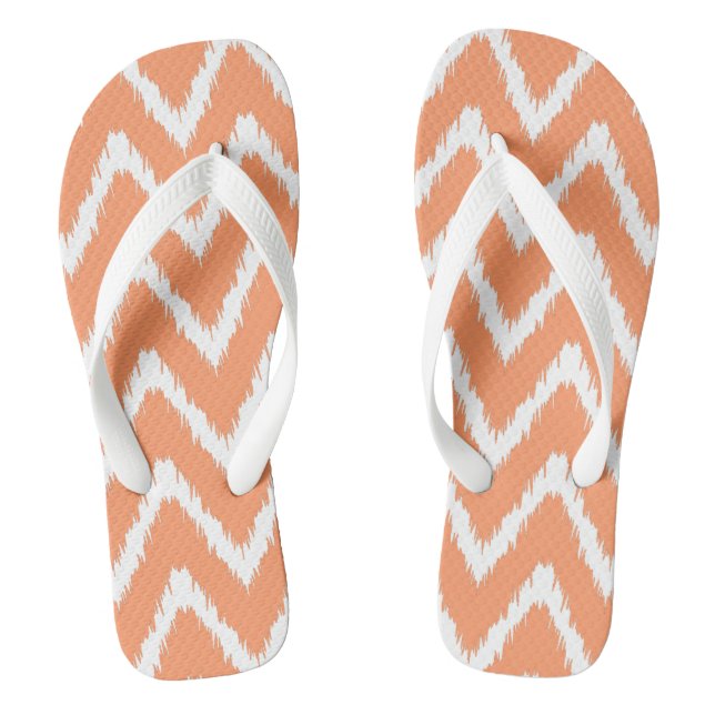 Peach Southern Hütte Chevrons Flip Flops (Fußbett)