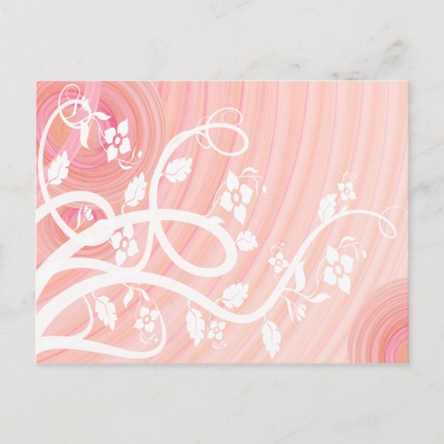 Peach Spirals, Filigree und Blume Jeden Anlaß Postkarte (Vorderseite)