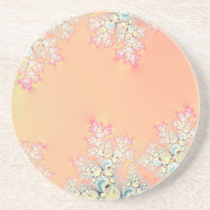 Peach Spring Frost Fraktal Getränkeuntersetzer