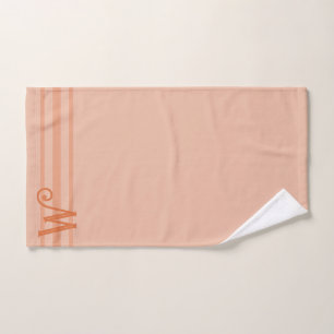 Peach Strichen Custom Monogram Badetuch Set Handtuch