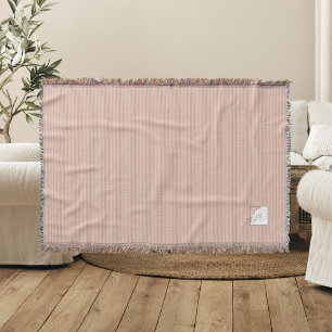 Peach Strip Terracotta Butterfly Script Monogram Decke