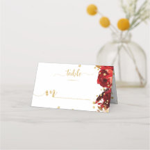 Peach Stripe Floral Gold Confetti Tischnummer