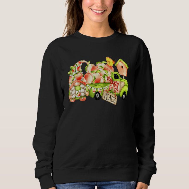 Peach Summer Fruit Gnome Truck Peachy Georgia Retr Sweatshirt (Vorderseite)