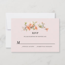 Peach Summer Wedding RSVP Karte