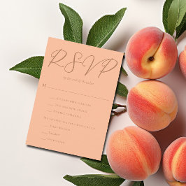 Peach Summer Wedding w Meal Choice Trendy UAWG RSVP Karte