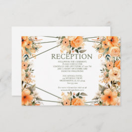 Peach Summer Wedeption Enclosure Card Begleitkarte