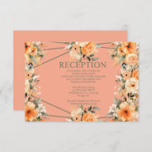 Peach Summer Wedeption Enclosure Card