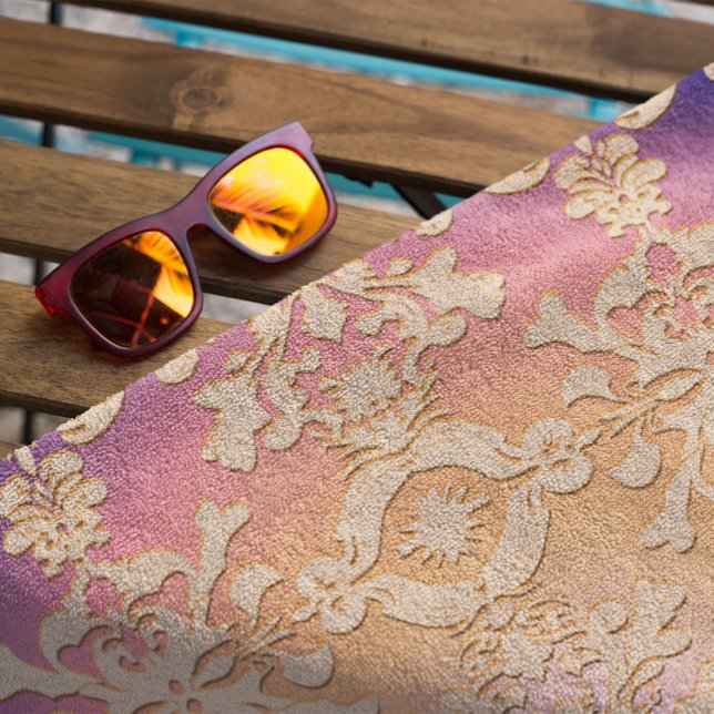 Peach Sunset Royal Damask Strandtuch (Von Creator hochgeladen)