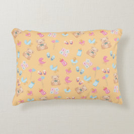Peach teddy nursey pillow dekokissen