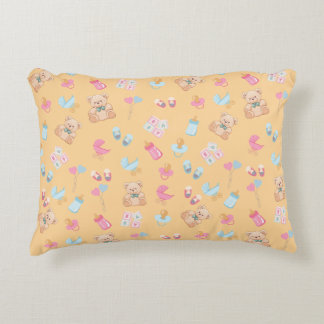 Peach teddy nursey pillow dekokissen