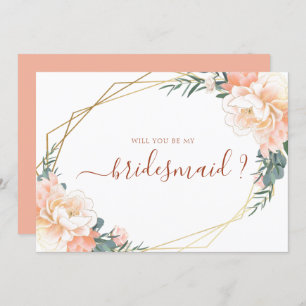 Peach Terracotta Gold werden Sie meine Bridesmaid Einladung