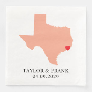 Peach Texas Wedding Serviette