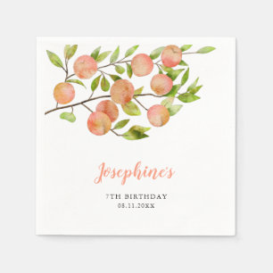Peach Theme Girl Birthday Party Serviette