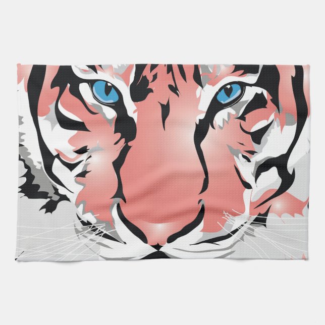 PEACH TIGER KITCHEN TOWEL GESCHIRRTUCH (Horizontal)
