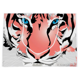 PEACH TIGER LARGE GIFT BAG GROßE GESCHENKTÜTE