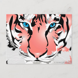 PEACH TIGER POSTCARD POSTKARTE