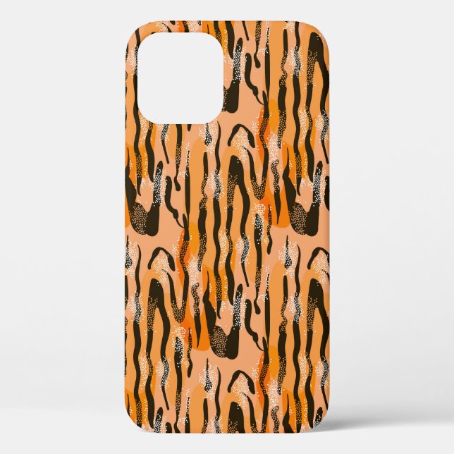 Peach Tiger Stripe Muster Case-Mate iPhone Hülle (Rückseite)