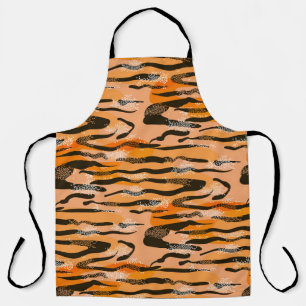 Peach Tiger Stripe Muster Schürze