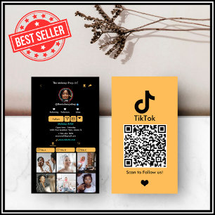 Peach TikTok Social Media QR Code Visitenkarte