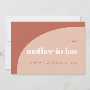 Peach To my mutter in law on my wedday card