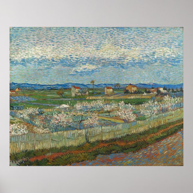 Peach Trees in Blossom von Van Gogh Poster (Vorne)