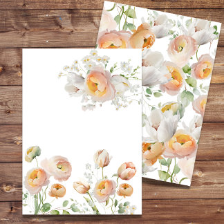 Peach Tulip Blume Leere Einladung 12x18