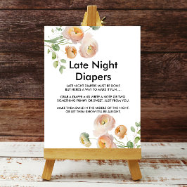 Peach Tullip Blüte Späte Nacht Windeln Zeichen Poster