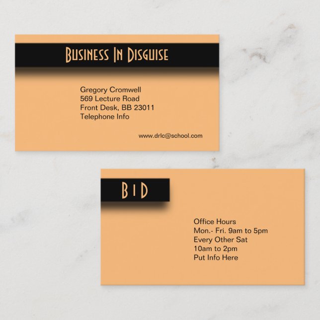 Peach Two Side Business Card Visitenkarte (Vorne/Hinten)