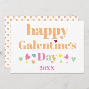 Peach typography Happy Galentines Day Holiday Card Feiertagskarte