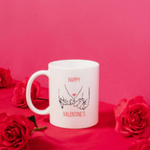 Peach und Black Ästhetik Happy Valentine Kaffeetasse