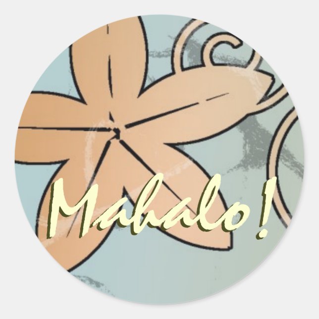 Peach und das Aquamarine hawaiianische Wedding Mah Runder Aufkleber (Vorderseite)