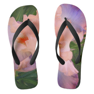 Peach und Lavender Iris Flip Flops