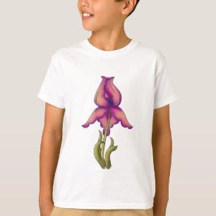 Peach und Lila Iris T-Shirt