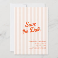 Peach und Mandarine Retro Stripe Hochzeit