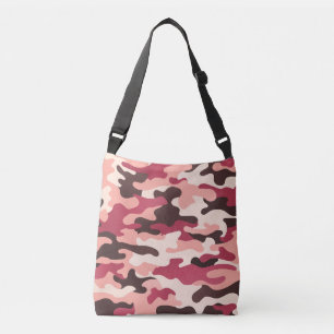 Peach Urban Camouflage Pink Brown Ruby Red Tragetaschen Mit Langen Trägern