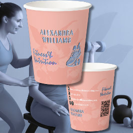 Peach verbleites Blau Geblüht Fitness & Ernährung Pappbecher