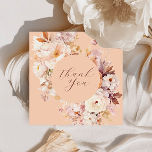Peach Vintag Floral Fall Baby Dusche Dankeskarte
