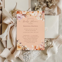 Peach Vintag Floral Fall Baby Dusche