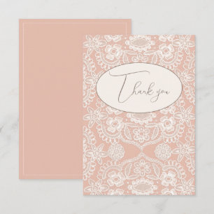 Peach Vintag Lace Flace Dankeschön Karte