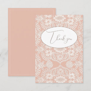 Peach Vintag Lace Flace Dankeschön Karte