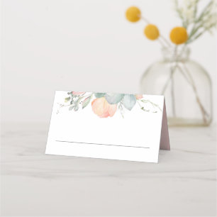 Peach Wassercolor Blossoms Hochzeit Platzkarte