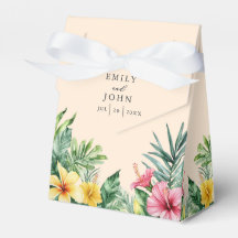 Peach Wassercolor Tropical Floral Wedding