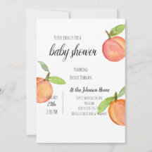 Peach Watercolor Babydusche Einladung