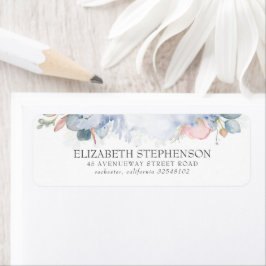 Peach Watercolor Blume Elegante Dusty Blue